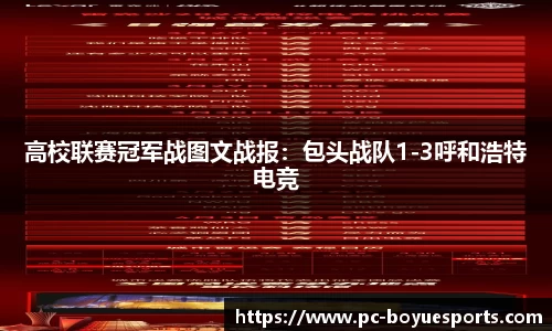 高校联赛冠军战图文战报：包头战队1-3呼和浩特电竞